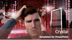  Presentation with information technology - Presentation consisting of server and technology information interface background and a tawny brown colored foreground