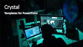  Presentation with fraud - Audience pleasing presentation consisting of server dangerous criminals coding virus backdrop and a black colored foreground