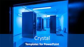  Presentation with server room - Presentation design having server-room-and-data-center background and a cobalt blue colored foreground