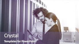  Presentation with engineering engineer or safety officer - Presentation theme having server room to female chief background and a  colored foreground