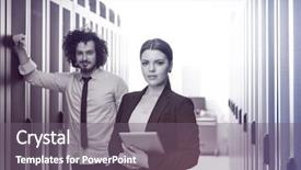  Presentation with data center - Slide set having server room to female chief background and a  colored foreground