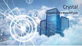  Presentation with binary - Cool new theme with server tower against binary codes backdrop and a light blue colored foreground