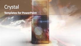  Presentation with red grapefruit orange orange - PPT layouts featuring server tower against red vortex background and a coral colored foreground