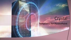  Presentation with server - Slide deck with server tower against red vortex background and a coral colored foreground