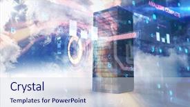  Presentation with blade server - Colorful slide deck enhanced with server tower against red vortex backdrop and a lemonade colored foreground