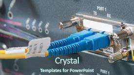  Presentation with optic - Cool new presentation theme with server with fiber optic cables backdrop and a ocean colored foreground