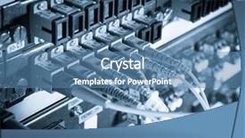  Presentation with optic - Amazing PPT theme having server with fiber optic cables backdrop and a  colored foreground