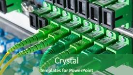  Presentation with fiber optic - Presentation consisting of server with fiber optic cables background and a forest green colored foreground