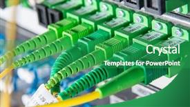  Presentation with fiber optic - PPT layouts having server with fiber optic cables background and a ocean colored foreground