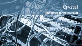  Presentation with optic - Beautiful PPT layouts featuring server-with-fiber-optic-cables backdrop and a teal colored foreground