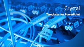  Presentation with fiber optic - Slide set consisting of server-with-fiber-optic-cables background and a teal colored foreground