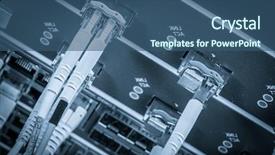  Presentation with optic - Cool new presentation design with server with fiber optic cables backdrop and a ocean colored foreground