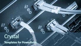  Presentation with fiber optic - Theme enhanced with server with fiber optic cables background and a ocean colored foreground