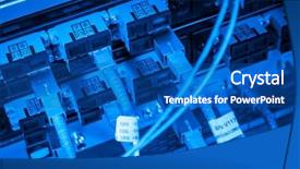  Presentation with fiber optic - Audience pleasing PPT theme consisting of server with fiber optic cables backdrop and a ocean colored foreground