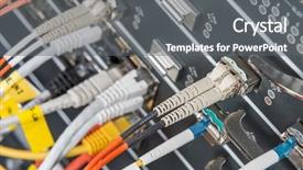  Presentation with data cabling - PPT theme enhanced with server with fiber optic cables background and a gray colored foreground