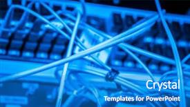  Presentation with optic - PPT layouts with server with fiber optic cables background and a  colored foreground