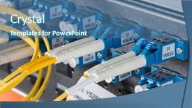  Presentation with optic - PPT layouts with server with fiber optic cables background and a  colored foreground