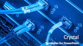  Presentation with optic - Cool new presentation theme with server with fiber optic cables backdrop and a ocean colored foreground