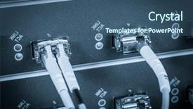  Presentation with optic - PPT layouts consisting of server with fiber optic cables background and a ocean colored foreground