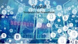  Presentation with information technology - PPT theme having servers and bitcoin technology information background and a light blue colored foreground