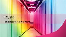  Presentation with servers - Presentation theme enhanced with servers in a data center background and a coral colored foreground