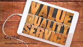  Presentation with business value - Theme having service - business mantra or motto background and a coral colored foreground