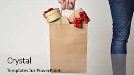  Presentation with service anniversary - Slide deck featuring service anniversary - closeup of a young caucasian background and a soft green colored foreground