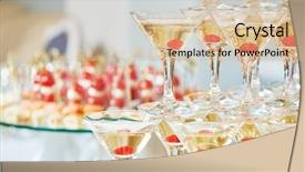  Presentation with pyramid - PPT layouts consisting of service anniversary - glasses with alcohol drinks background and a lemonade colored foreground