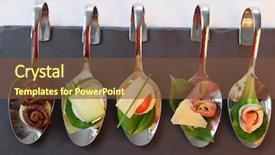  Presentation with appetizers - PPT layouts having service anniversary - image of an appetizers background and a tawny brown colored foreground