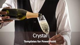  Presentation with service anniversary - PPT theme with service anniversary - portrait of a waiter holding background and a tawny brown colored foreground