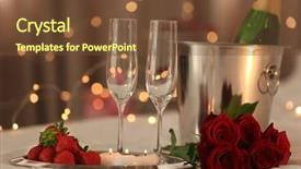  Presentation with romantic - Amazing slide set having service anniversary - romantic composition with champagne backdrop and a tawny brown colored foreground