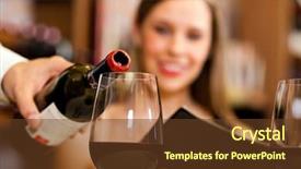  Presentation with service anniversary - Colorful PPT theme enhanced with service anniversary - waiter pouring red wine backdrop and a tawny brown colored foreground