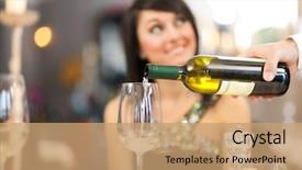  Presentation with waiter - Slides with back view of young slim fitness woman running at seaside background and a gray colored foreground.