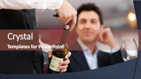  Presentation with anniversary - Slide deck consisting of service anniversary - waiter serving wine background and a red colored foreground