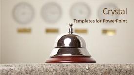  Presentation with bell service - PPT layouts having service bell at the hotel background and a lemonade colored foreground