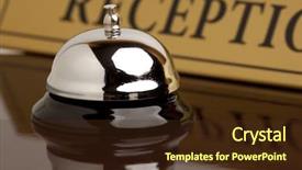  Presentation with bell service - Presentation theme featuring service bell at the hotel background and a tawny brown colored foreground