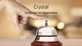  Presentation with bell service - Presentation design enhanced with service bell at the hotel background and a  colored foreground