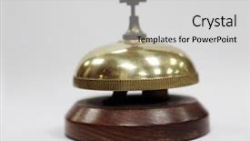  Presentation with bell service - Audience pleasing theme consisting of service bell gold service bell backdrop and a light gray colored foreground