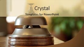  Presentation with bell service - Colorful presentation theme enhanced with service bell on a hotel backdrop and a blonde colored foreground