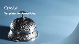  Presentation with bell service - Theme consisting of service bell on the blue background and a teal colored foreground