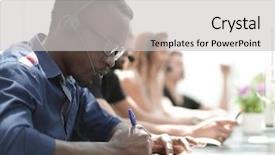  Presentation with call center - Colorful theme enhanced with service blueprint - business team call center backdrop and a light gray colored foreground