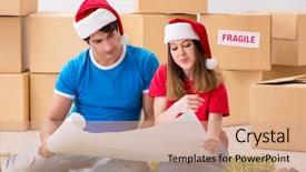  Presentation with family new born - Beautiful presentation featuring service blueprint - young family celebrating christmas backdrop and a coral colored foreground