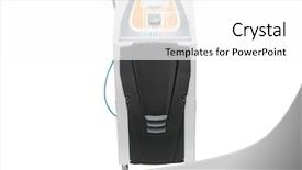  Presentation with conditioner - Presentation design having businessman building a growing financial graph using wood toy finance successful business concept background and a  colored foreground.