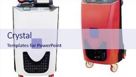  Presentation with conditioner - Colorful PPT theme enhanced with device for air-conditioner check backdrop and a sky blue colored foreground