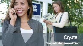  Presentation with for real estate - Presentation consisting of service clientele - beautiful young real estate agent background and a  colored foreground