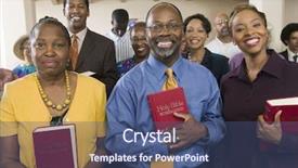  Presentation with sunday service - Presentation having service congregation standing in church background and a ocean colored foreground