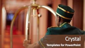  Presentation with luggage - Colorful slide deck enhanced with service delivery - back view portrait of african-american backdrop and a red colored foreground