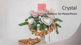  Presentation with candle christmas - Beautiful PPT layouts featuring service design food shop - beautiful christmas decoration with candle backdrop and a light gray colored foreground