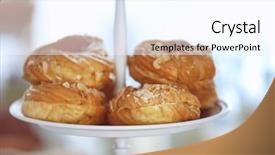  Presentation with dessert - Colorful presentation theme enhanced with service design food shop - dessert stand with delicious pastry backdrop and a  colored foreground