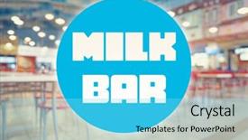 Presentation with amul milk - Beautiful PPT theme featuring service design food shop - text milk bar on blurred backdrop and a  colored foreground